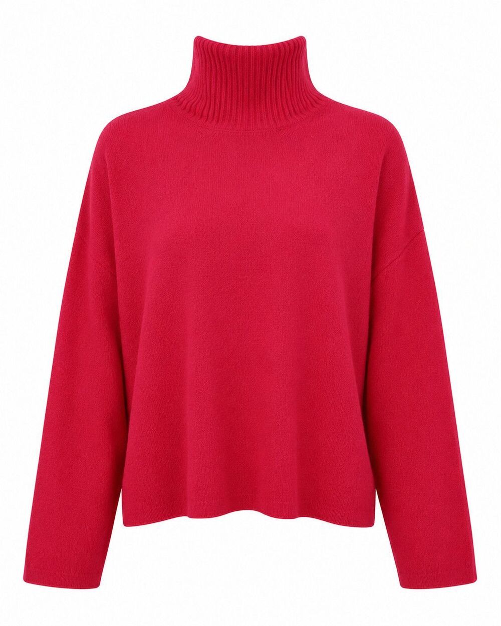 FH Clothing Co Red Mockneck Sweater Women Size 2 100% Ribbed Cotton Stretch L